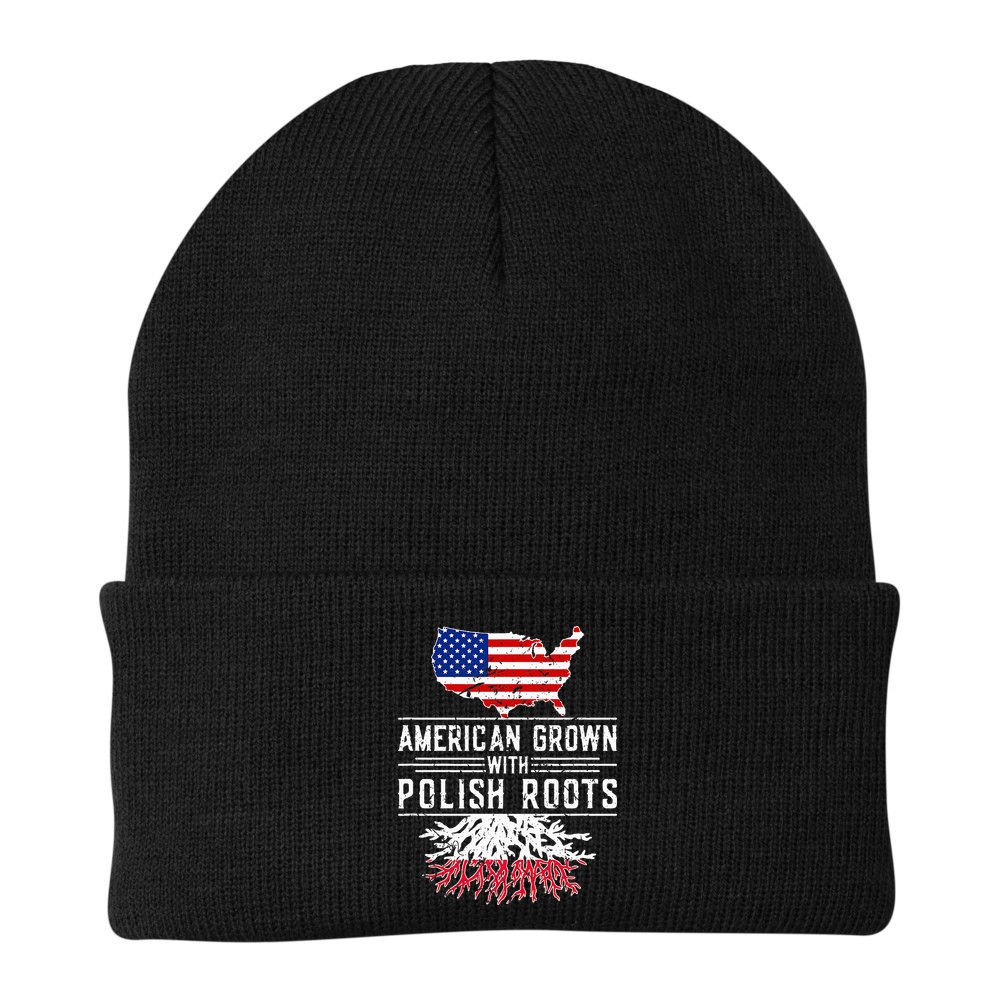 American Grown Polish Roots Pride Poland Beanie