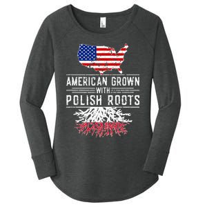 American Grown Polish Roots Pride Poland Women's Perfect Tri Tunic Long Sleeve Shirt