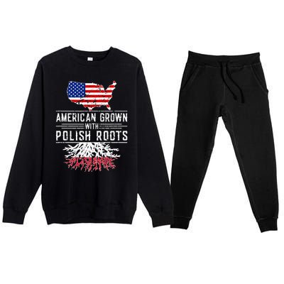 American Grown Polish Roots Pride Poland Premium Crewneck Sweatsuit Set