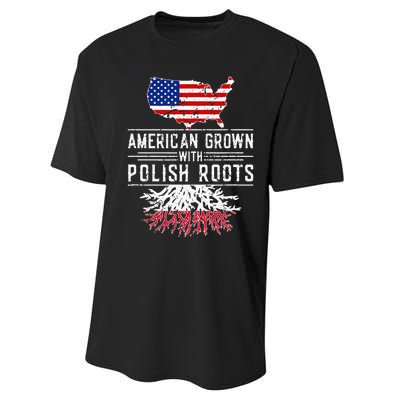 American Grown Polish Roots Pride Poland Performance Sprint T-Shirt