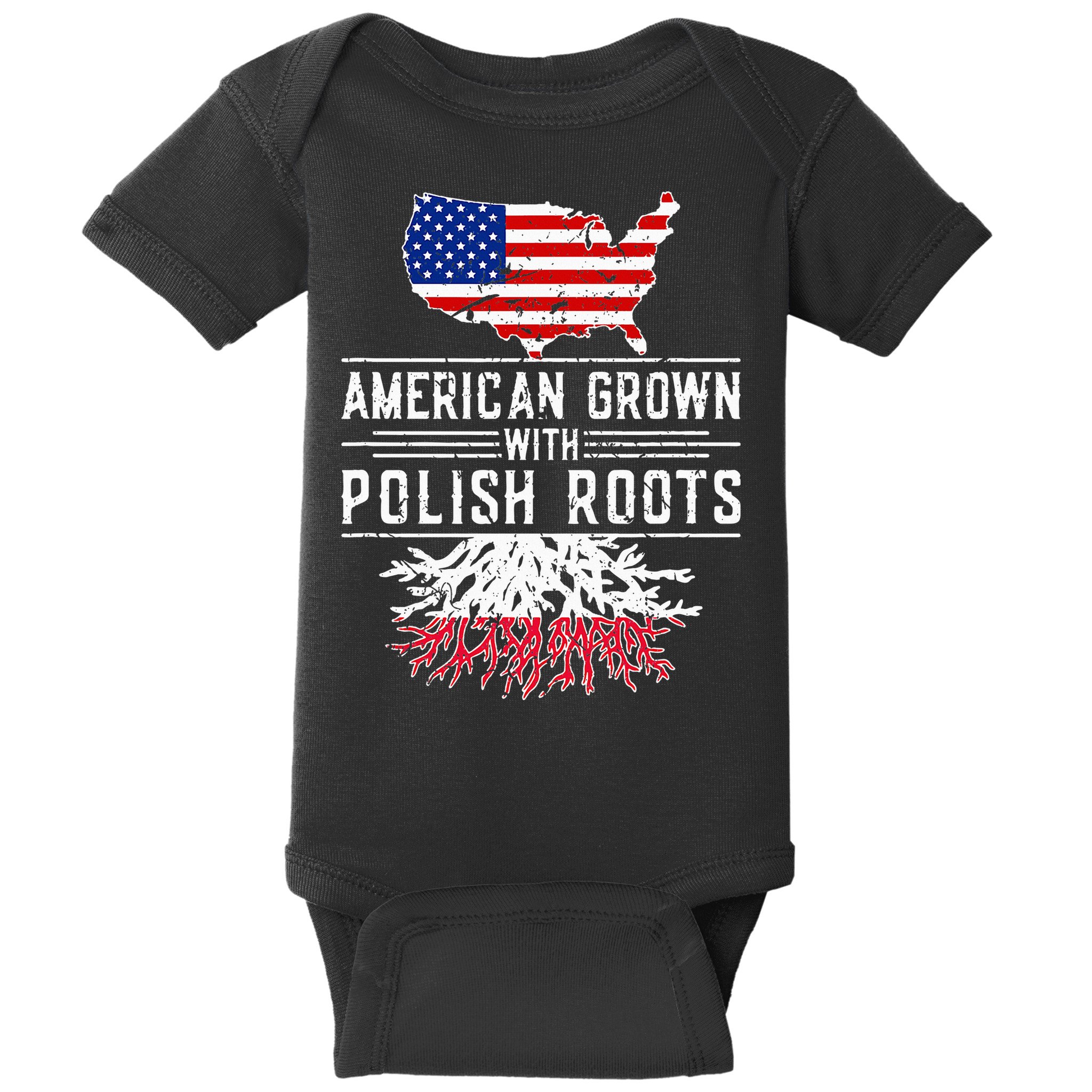 American Grown Polish Roots Pride Poland Baby Bodysuit