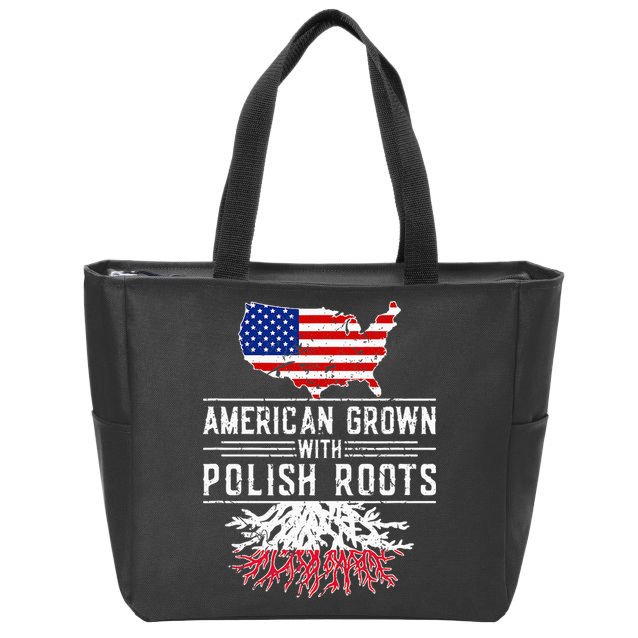 American Grown Polish Roots Pride Poland Zip Tote Bag