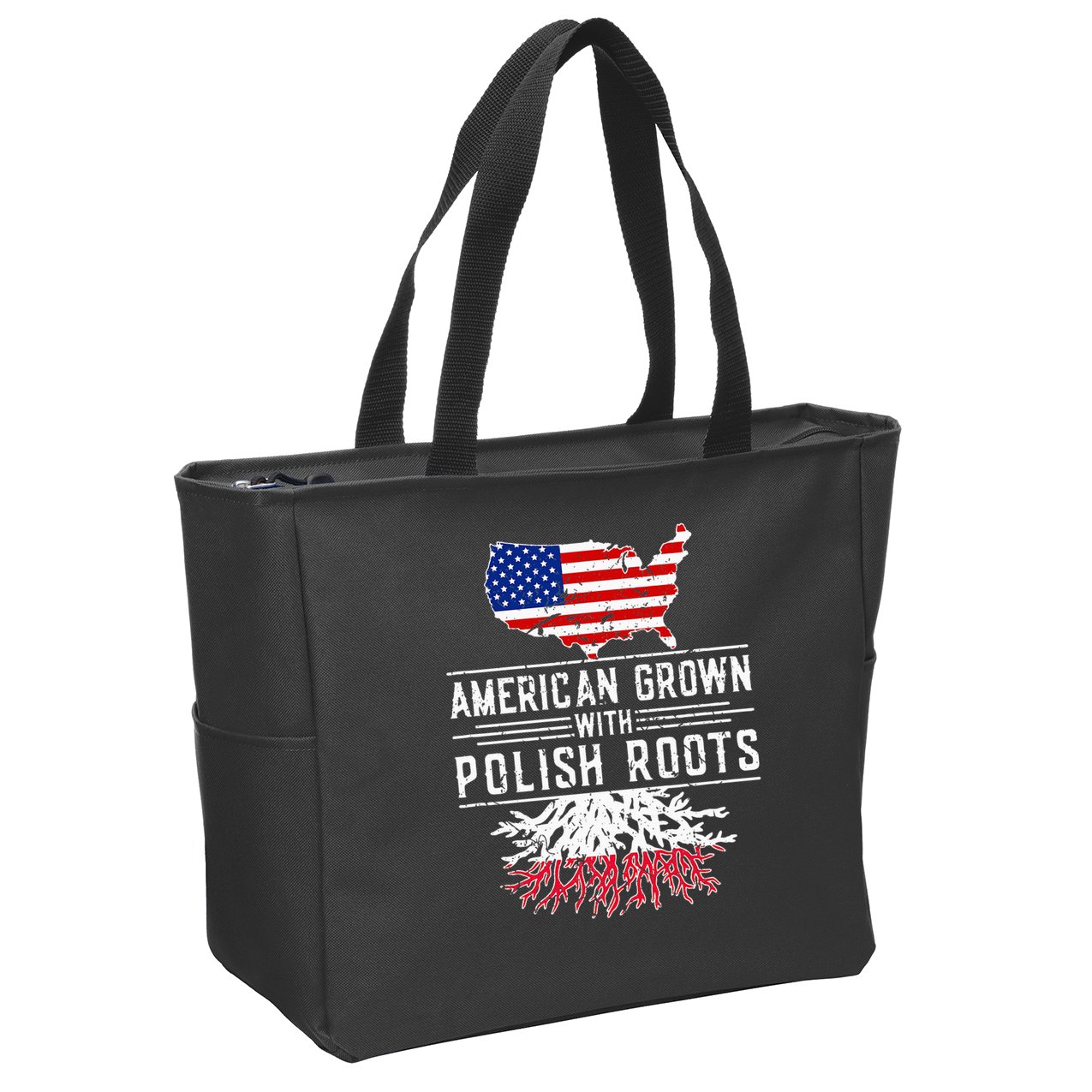 American Grown Polish Roots Pride Poland Zip Tote Bag