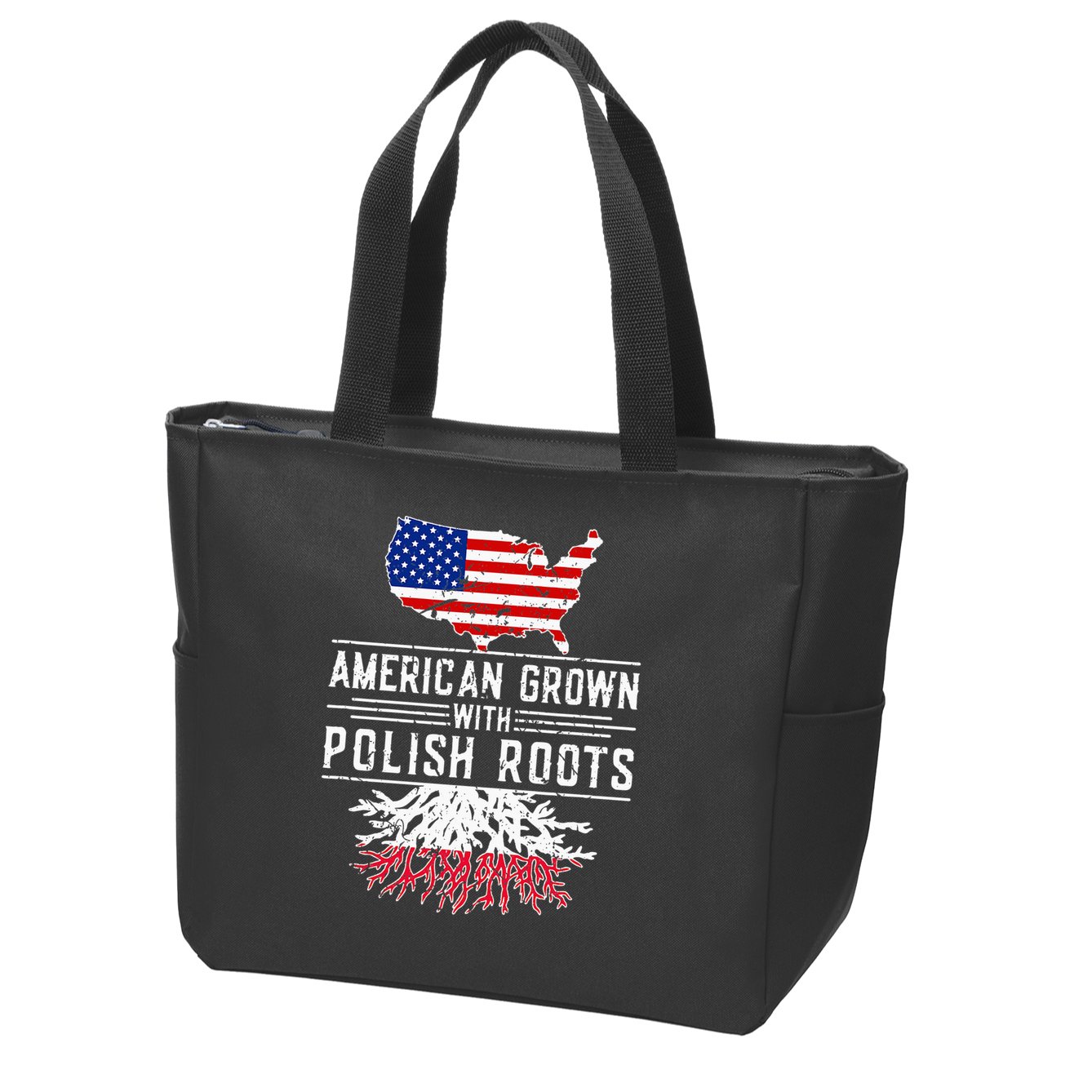 American Grown Polish Roots Pride Poland Zip Tote Bag
