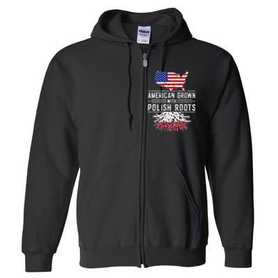 American Grown Polish Roots Pride Poland Full Zip Hoodie