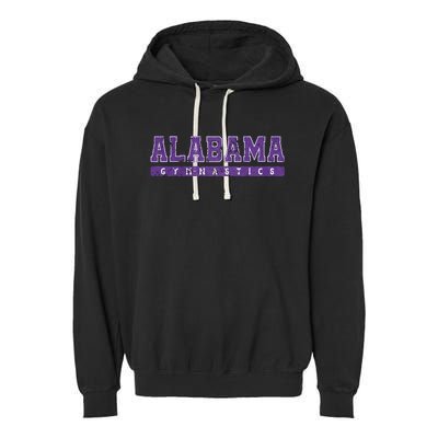 Alabama Gymnastics Purple Vintage Text Garment-Dyed Fleece Hoodie