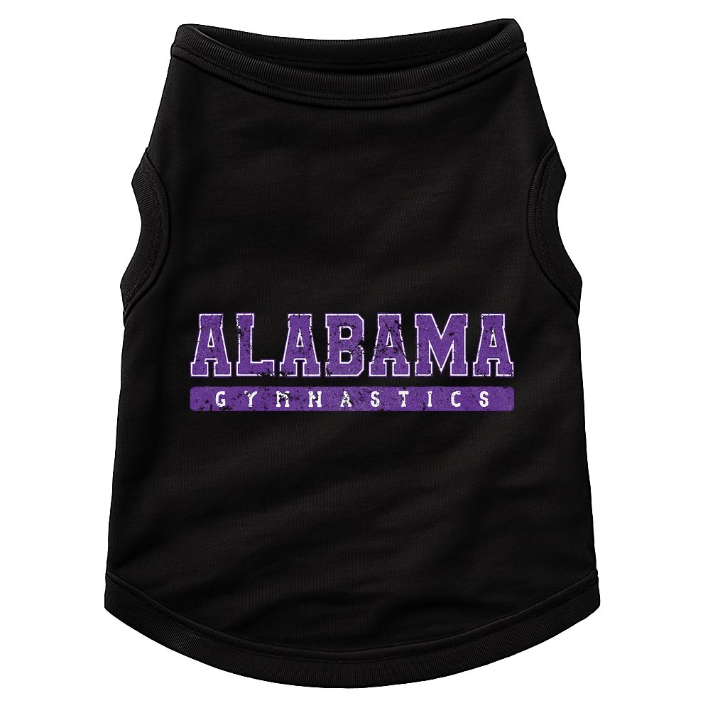 Alabama Gymnastics Purple Vintage Text Doggie Tank