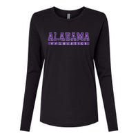 Alabama Gymnastics Purple Vintage Text Womens Cotton Relaxed Long Sleeve T-Shirt