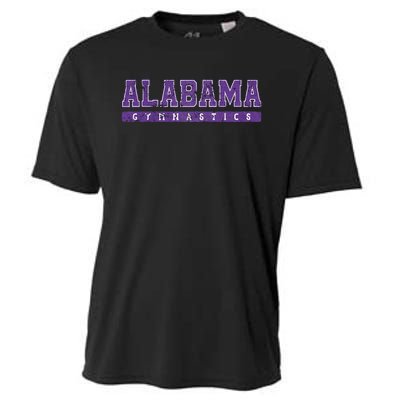 Alabama Gymnastics Purple Vintage Text Cooling Performance Crew T-Shirt