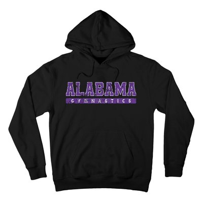 Alabama Gymnastics Purple Vintage Text Hoodie