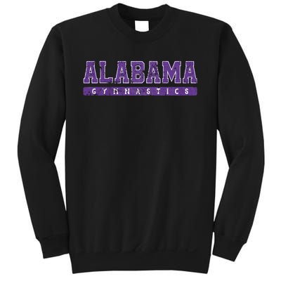 Alabama Gymnastics Purple Vintage Text Sweatshirt