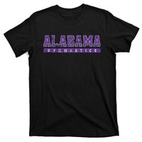 Alabama Gymnastics Purple Vintage Text T-Shirt