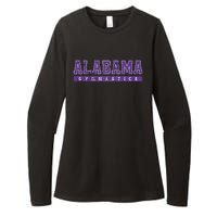 Alabama Gymnastics Purple Vintage Text Womens CVC Long Sleeve Shirt