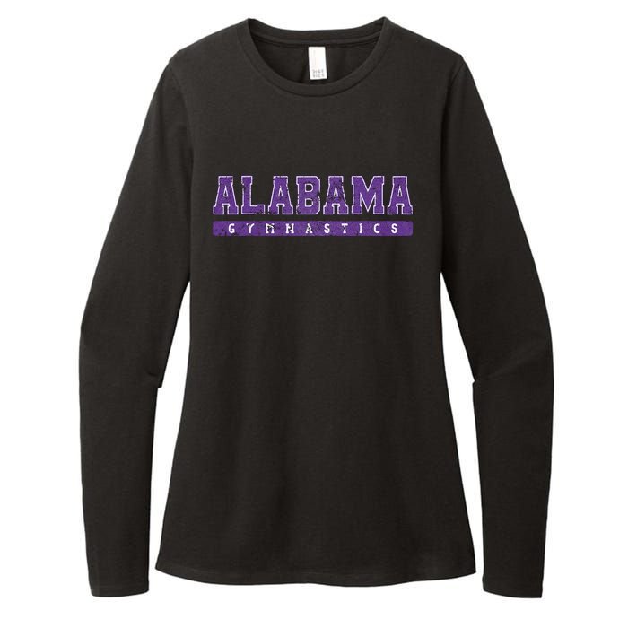 Alabama Gymnastics Purple Vintage Text Womens CVC Long Sleeve Shirt