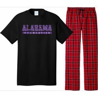 Alabama Gymnastics Purple Vintage Text Pajama Set