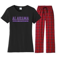 Alabama Gymnastics Purple Vintage Text Women's Flannel Pajama Set