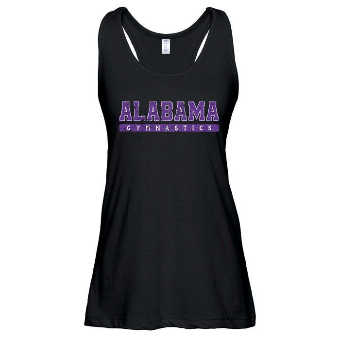 Alabama Gymnastics Purple Vintage Text Ladies Essential Flowy Tank