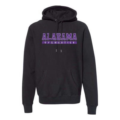 Alabama Gymnastics Purple Vintage Text Premium Hoodie