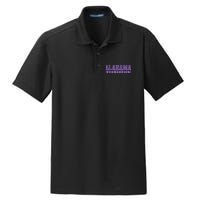 Alabama Gymnastics Purple Vintage Text Dry Zone Grid Polo