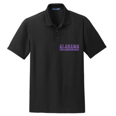 Alabama Gymnastics Purple Vintage Text Dry Zone Grid Polo