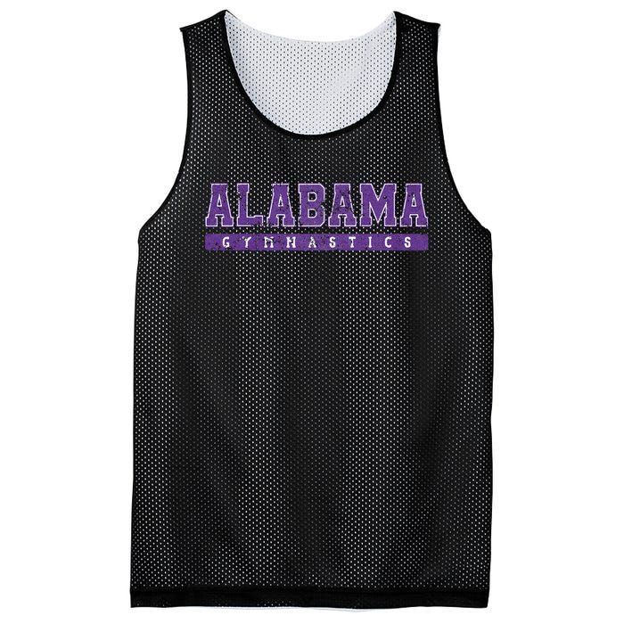 Alabama Gymnastics Purple Vintage Text Mesh Reversible Basketball Jersey Tank