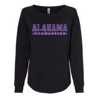 Alabama Gymnastics Purple Vintage Text Womens California Wash Sweatshirt