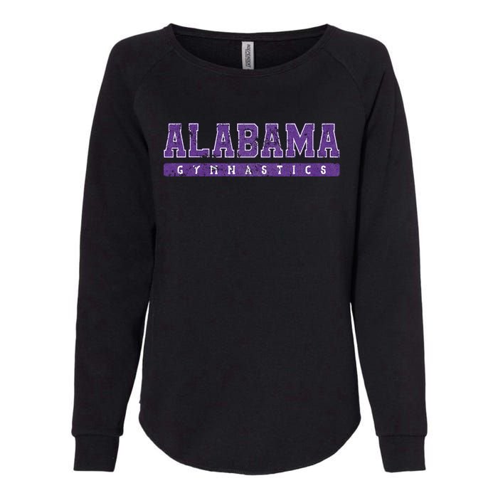 Alabama Gymnastics Purple Vintage Text Womens California Wash Sweatshirt