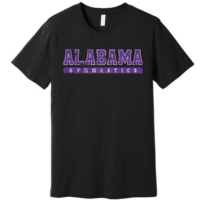 Alabama Gymnastics Purple Vintage Text Premium T-Shirt