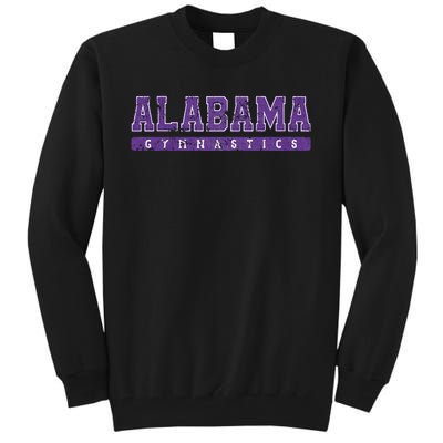 Alabama Gymnastics Purple Vintage Text Tall Sweatshirt