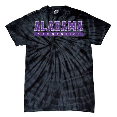 Alabama Gymnastics Purple Vintage Text Tie-Dye T-Shirt