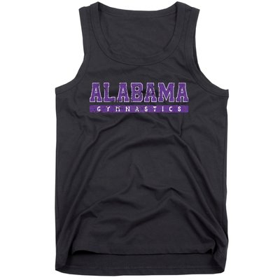 Alabama Gymnastics Purple Vintage Text Tank Top