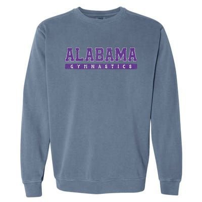 Alabama Gymnastics Purple Vintage Text Garment-Dyed Sweatshirt