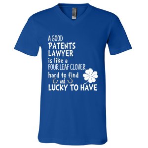 A Good Patents Lawyer Is Like A 4 Leaf Clover St Patricks Gift V-Neck T-Shirt