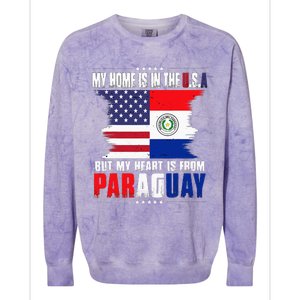 American Grown Patriot Paraguayan American From Paraguay Colorblast Crewneck Sweatshirt