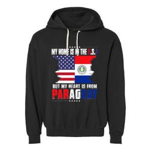 American Grown Patriot Paraguayan American From Paraguay Garment-Dyed Fleece Hoodie