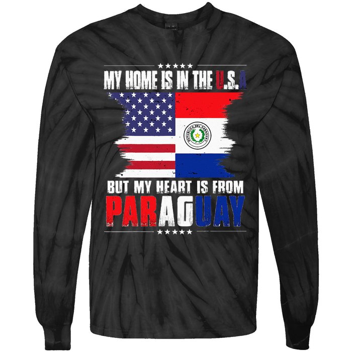 American Grown Patriot Paraguayan American From Paraguay Tie-Dye Long Sleeve Shirt