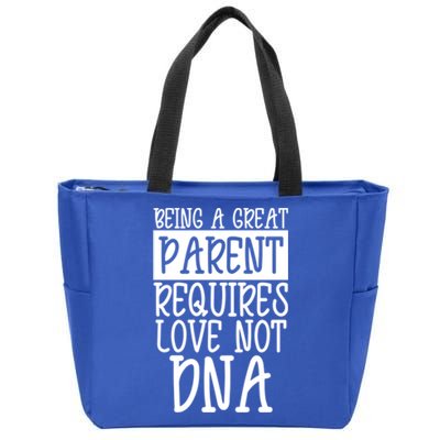 A Great Parent Requires Love Not Dna Happy Father's Day Tee Funny Gift Zip Tote Bag