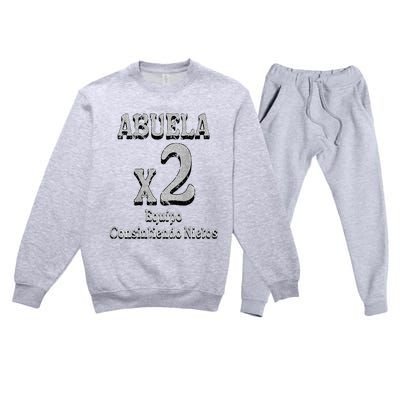 Abuela Grandmother Proud Team Family Premium Crewneck Sweatsuit Set