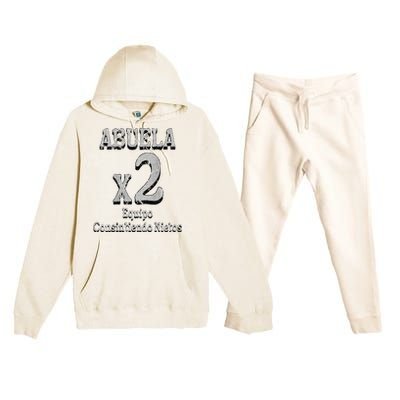 Abuela Grandmother Proud Team Family Premium Hooded Sweatsuit Set