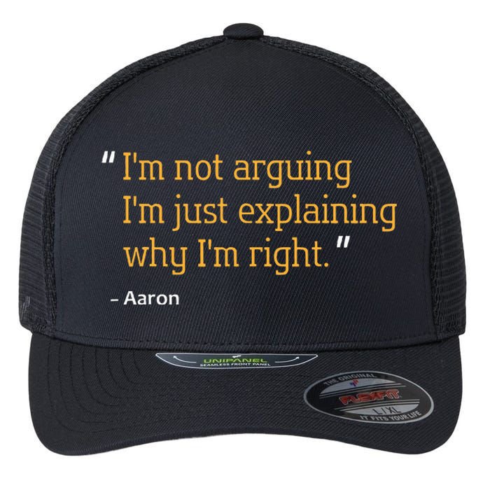 Aaron Gift Quote Funny Birthday Personalized Name Idea Flexfit Unipanel Trucker Cap