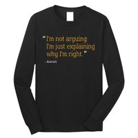 Aaron Gift Quote Funny Birthday Personalized Name Idea Long Sleeve Shirt