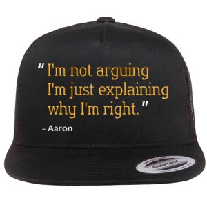 Aaron Gift Quote Funny Birthday Personalized Name Idea Flat Bill Trucker Hat