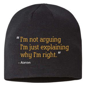 Aaron Gift Quote Funny Birthday Personalized Name Idea Sustainable Beanie