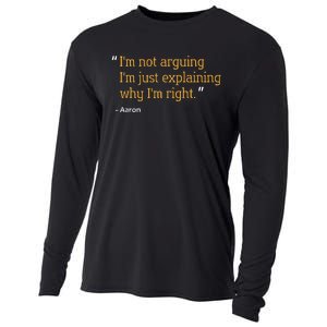 Aaron Gift Quote Funny Birthday Personalized Name Idea Cooling Performance Long Sleeve Crew