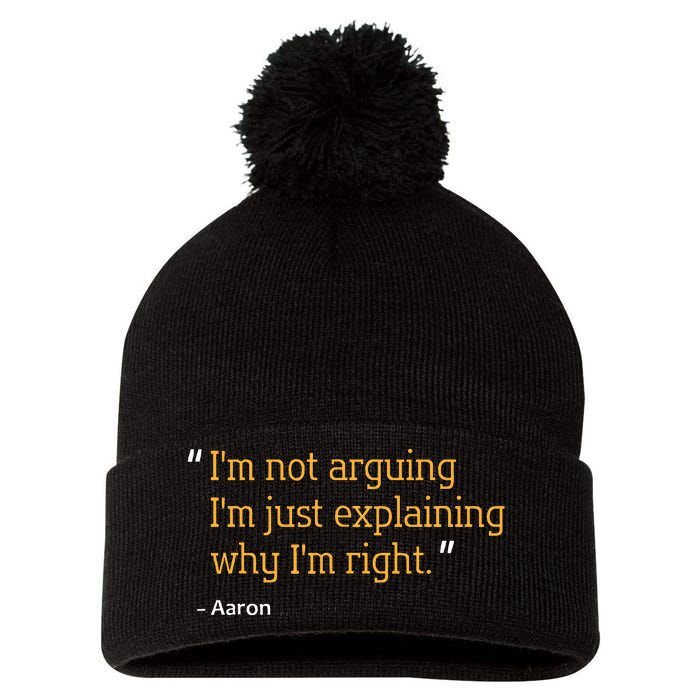 Aaron Gift Quote Funny Birthday Personalized Name Idea Pom Pom 12in Knit Beanie