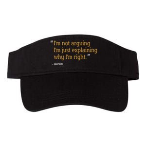 Aaron Gift Quote Funny Birthday Personalized Name Idea Valucap Bio-Washed Visor