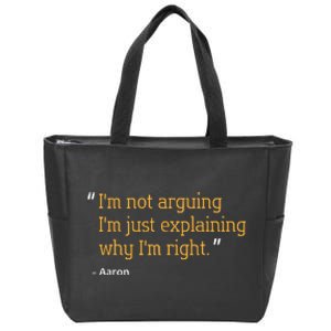 Aaron Gift Quote Funny Birthday Personalized Name Idea Zip Tote Bag