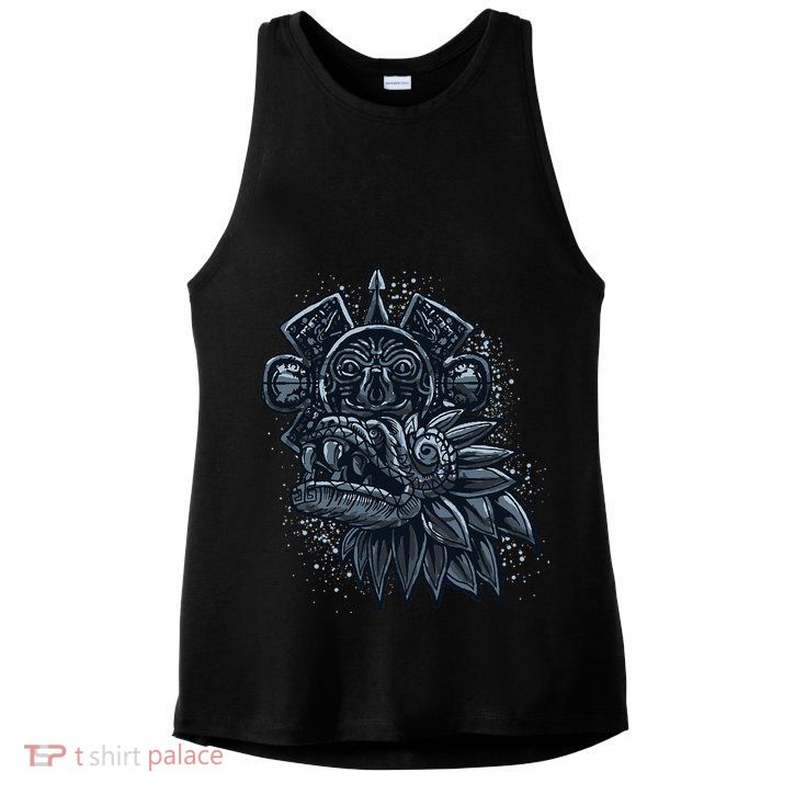 Aztec God Quetzalcoatl Cool Snake Dragon Inca Maya Ladies PosiCharge Tri-Blend Wicking Tank