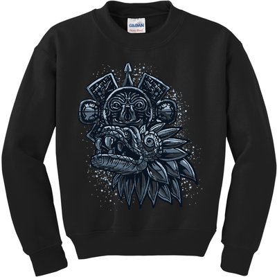 Aztec God Quetzalcoatl Cool Snake Dragon Inca Maya Kids Sweatshirt