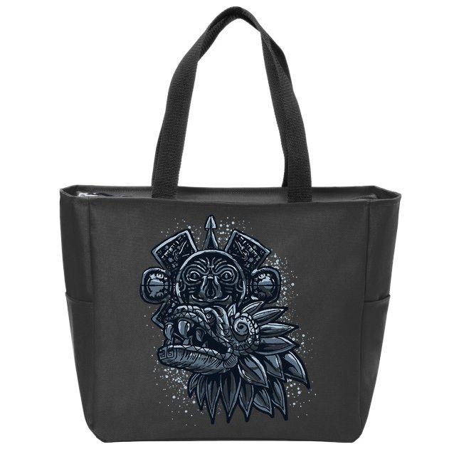 Aztec God Quetzalcoatl Cool Snake Dragon Inca Maya Zip Tote Bag